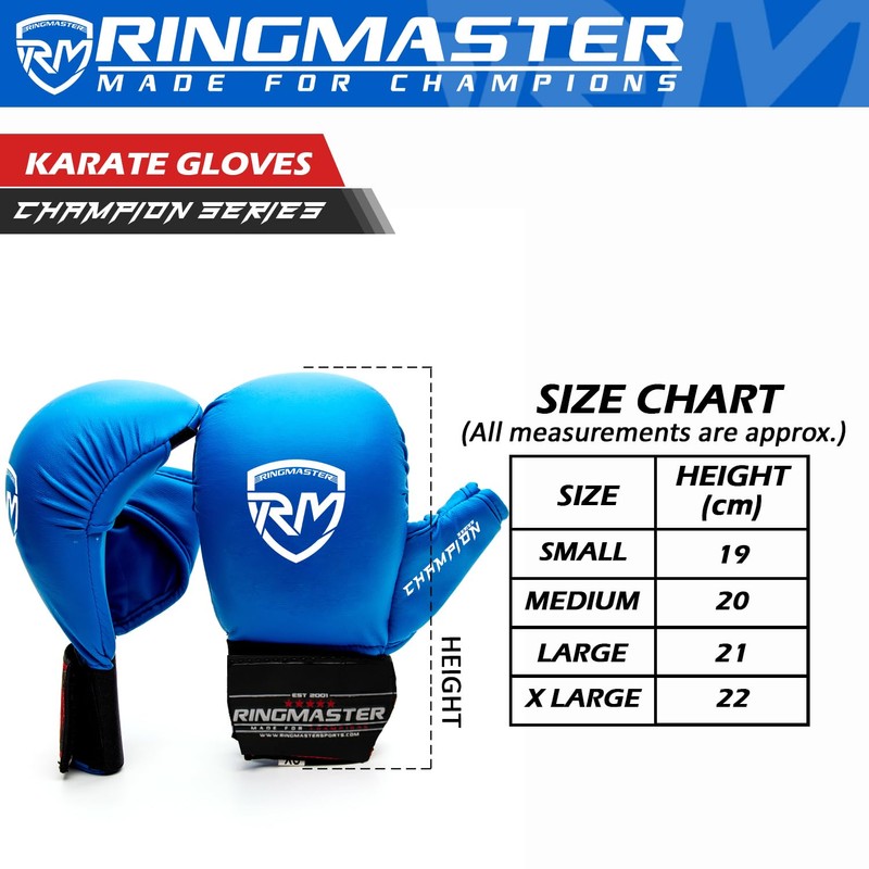 RingMaster Sports Karate Gloves Mitts Martial Arts Punch Training Sparring