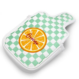 Golf Square Heel Shaft Mallet Putter Cover Headcover, Funny Design Magnetic Closure Elegant Embroidery Premium Leather Putter Headcovers (Orange)