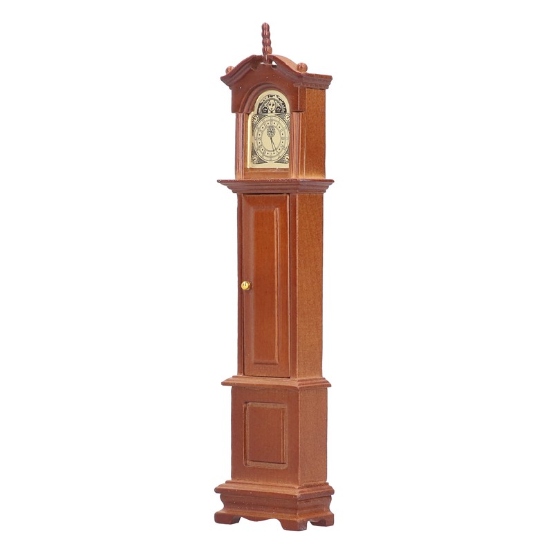 1/12 Dollhouse Miniature Grandfather Clock Wooden Mini Model Furniture Accessory