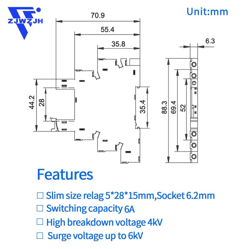 Electromechanical Relay Miniature Power Relay 110V/ 120V AC/DC HF41F/60-ZS 1NO
