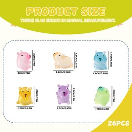 XNBTFK 26 Capybara Figurines Mini Resin Animals, Glow in The Dark and Colorful Resin Animals, Perfect for DIY Garden Projects, Dollhouse Accessories, Micro Landscapes, Aquariums, Party Decorations
