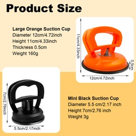 HYSHLC 3 Pcs Car Dent Puller, Suction Cup Dent Puller Kit, Paintless Dent Removal Kit for Auto Dents on Doors, Hoods, Fenders (Flat Surfaces)