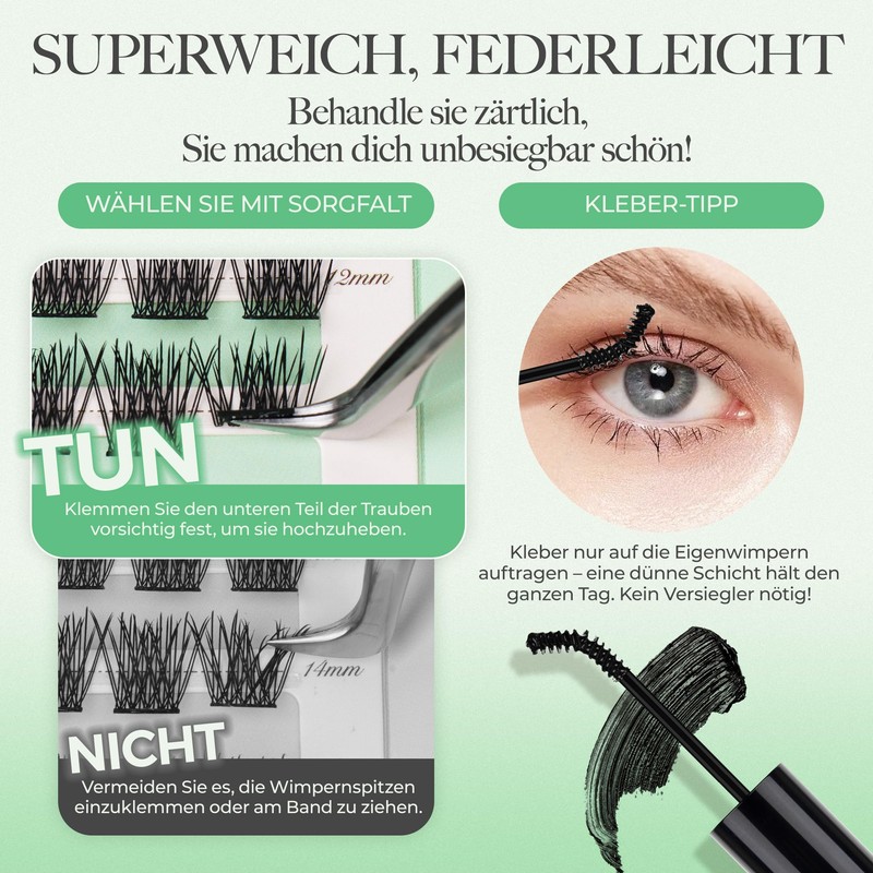 LASHVIEW Cluster Eyelashes, Eyelash Clusters, Natural Look Cluster Eyelash Extensions,