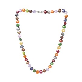 Treasure Bay Stunning Multi-Colour 8-9mm Freshwater Pearl Necklace for Women Lobster Claw Clasp 21IN