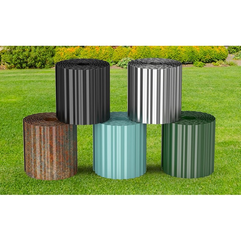 Camitlli Corrugated Metal Garden Edging, Sturdy Tall Landscape Edging Borders,