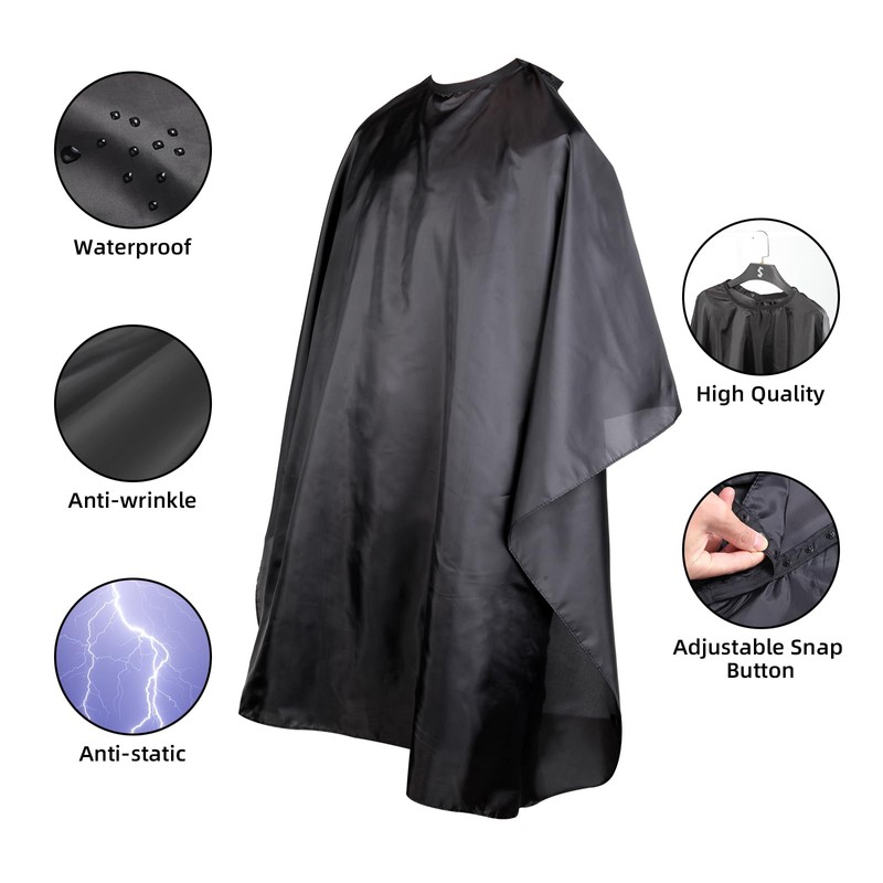 Omvoina Professional Hair Cutting Cape with Adjustable Snap Closure, Salon