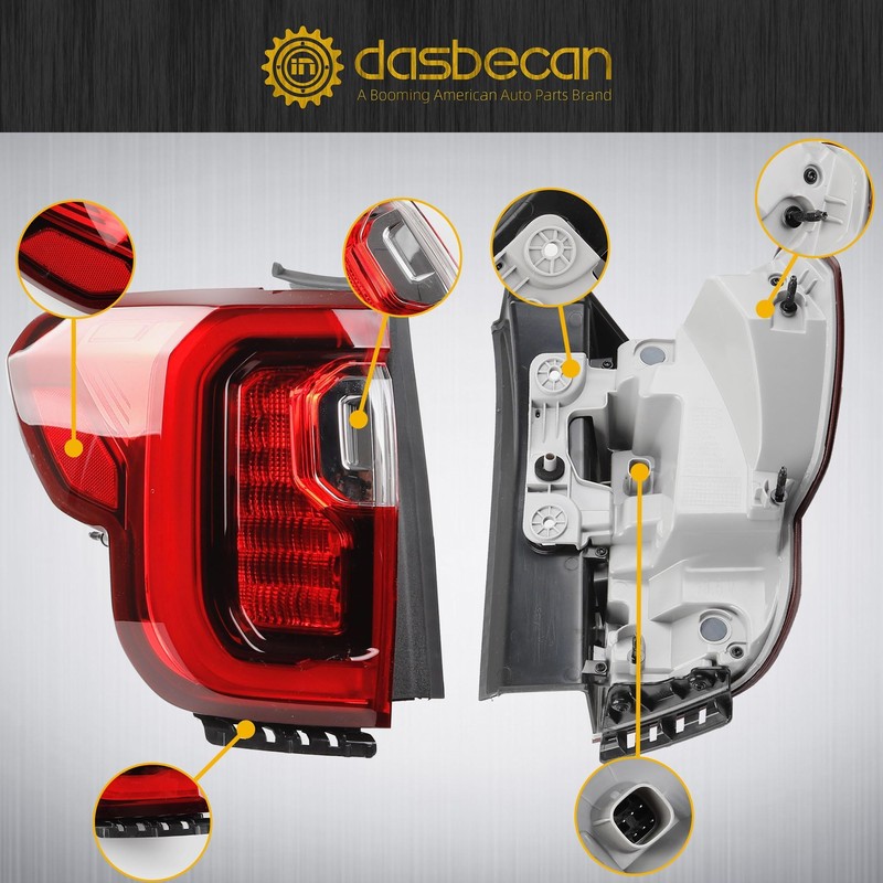 Dasbecan Tail Light Assembly Rear Lamp LED Type Compatible with