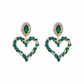 BiBeary Statement Earrings for Women large Heart Shaped Fashion Bohemian Pave Crystal Fashion Prom Party Pageant