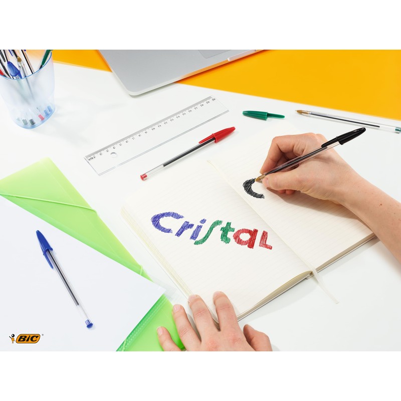 BIC Cristal Original Ballpoint Pens 0.4mm Line Width Blue Ink