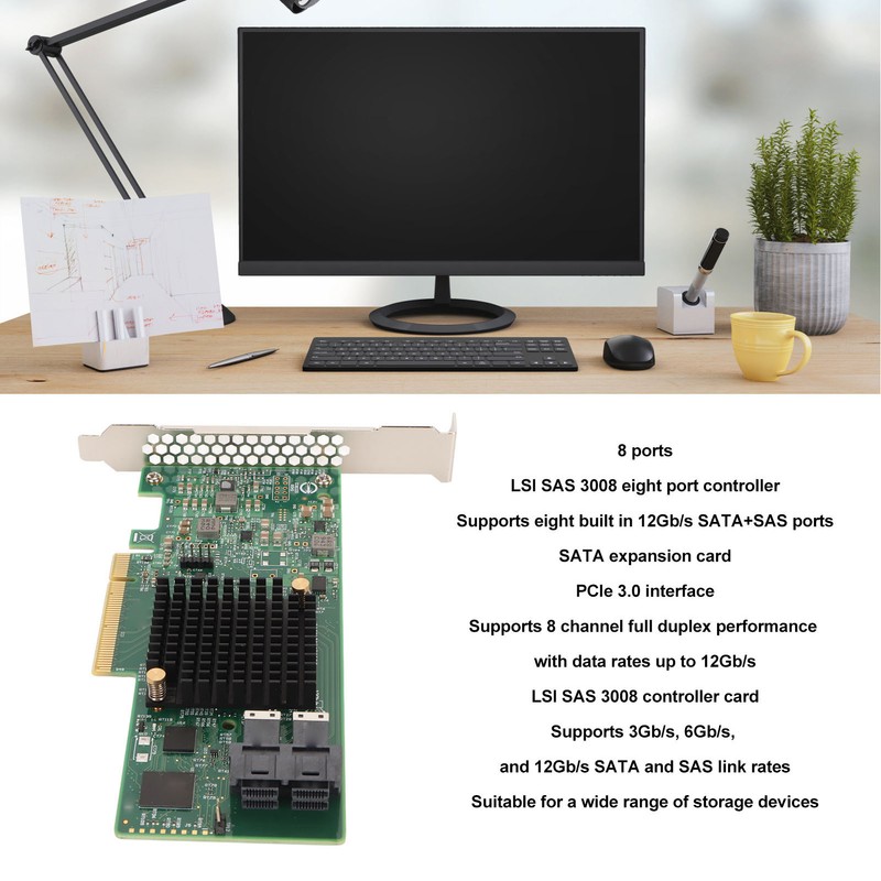 HBA SAS 9300 8i RAID Controller Card LSI SAS3008 Internal