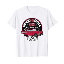 Sock Hop Rock N Roll 50s Rockabilly Women Men Classic Car T-Shirt