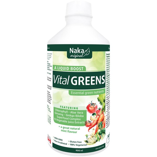 Naka Herbs Vital GREENS Liquid, 60 ml / Natural Mint Flavour