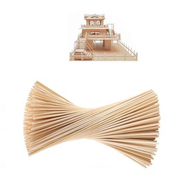 150Pcs Wooden Sticks,Natural Round Wood Dowel Rods 1/8 x 12 Inch,for DIY Crafts Model Making(300x3mm)