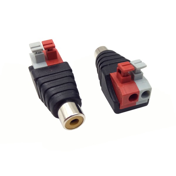 Haokiang 2-Pack Speaker Phono RCA Female to 2 Screw Terminal