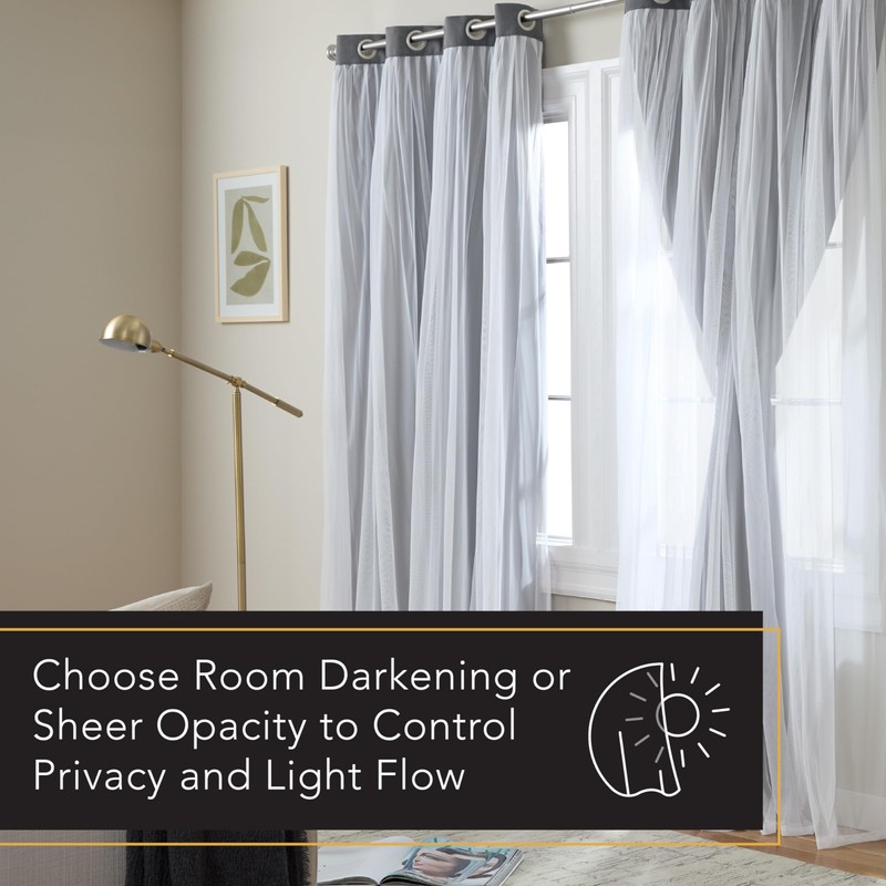TOWN & COUNTRY LUXE Talia Double Layer Indoor Curtains, Sheer