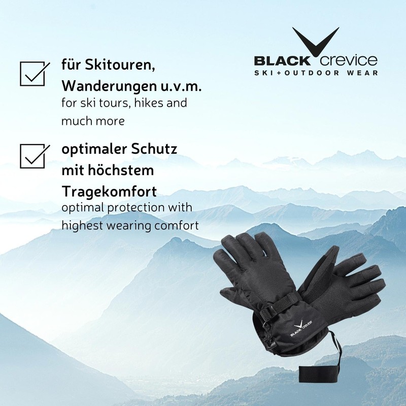 Black Crevice Adult Gloves Black black Size:Medium