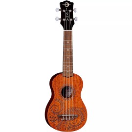 Luna Guitars Tattoo Mahogany Soprano Ukulele Mahogany