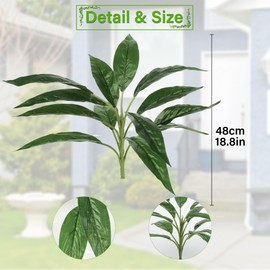 2Pcs Spathiphyllum Artificial Plants Realistic Fake Anthurium Peace Lily Greenery Leaves Bush for Home Indoor Oudoor Garden Planter Decoration