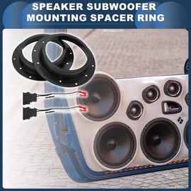 INFINAUTO Speaker Spacer Ring Tweeter Speaker Spacer Adapter Front for 6.5" for Volkswagen CADDY 2003-onwards ABS Black Waterproof