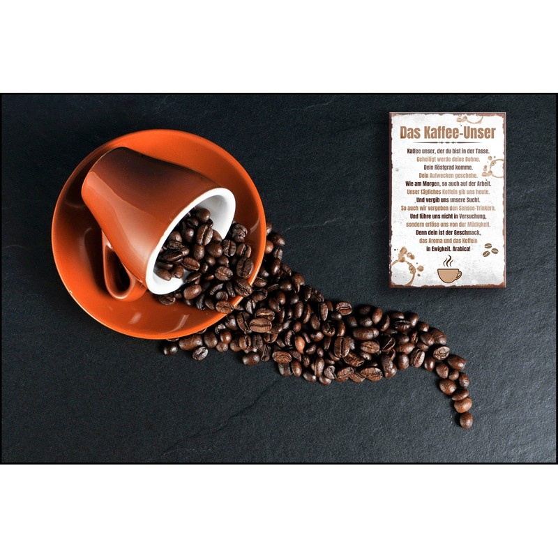 schilderkreis24 Funny Saying "Das Kaffee Unser" Magnet Coffee Decoration Fridge