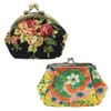 Wrapables Canvas and Embroidered Floral Coin Purse (Set of 2),
