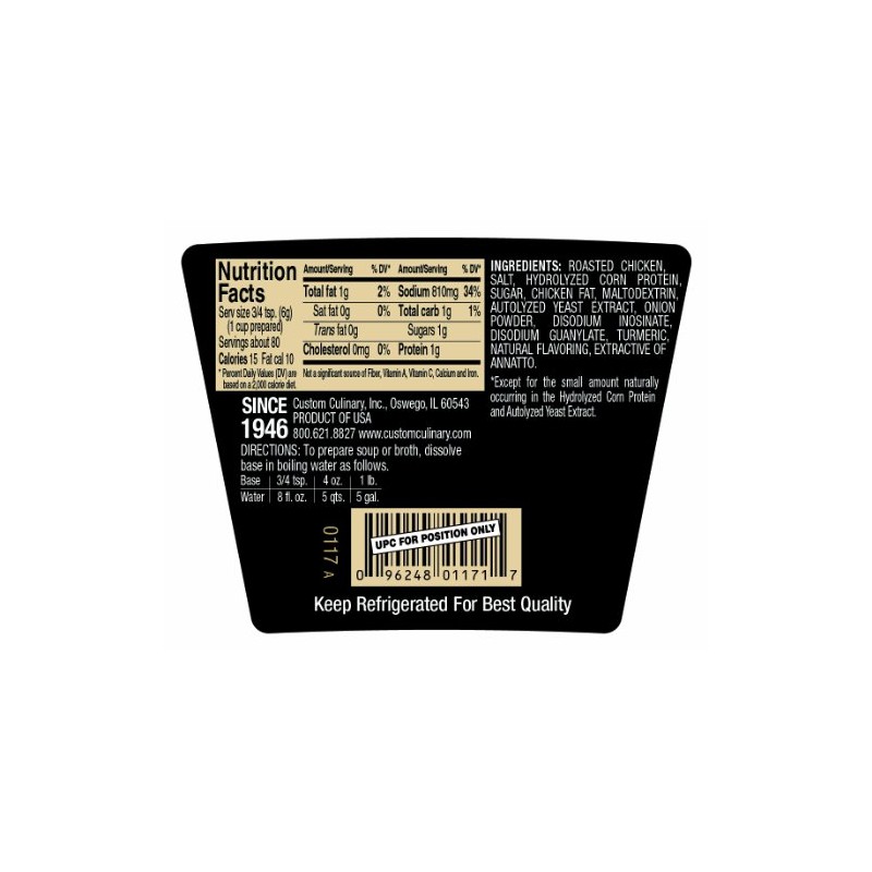 Custom Culinary Master's Touch Chicken (no Msg) Base, 16-Ounce Plastic