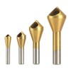 4 Pcs Titanium Coated Countersink Chamfer Tool Metal Countersink Chamfer