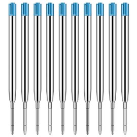 Set of 10 Large Capacity Refills for Ballpoint Pen Refills, Metal Refills for G2 Format, Compatible Leads 1.0 mm Line Width M, Refills - Ballpoint Pen Refills Ink Colour Blue