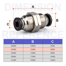 Bwintech 5 Pcs 6mm Bulkhead Union x 6mm Tube OD Push to Connect Tube Fitting, Nickel Plated Brass Pneumatic Quick KPM6 Connect Air Fitting