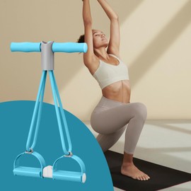 Pedal Ankle Puller | Yoga Stretch Bands | 4 Tube Tension Rope Workout Equipment Sit up for Stretching Training Slimming Gym Abdomen Women Leg Fitness Waist Men Home