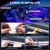 BEVINSEE 10M RGB 8 LED Car Interior Fiber Optical Strip