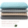 KDIJET Dish Drying Mat 2 Pack XL Cream Cross Sculpted