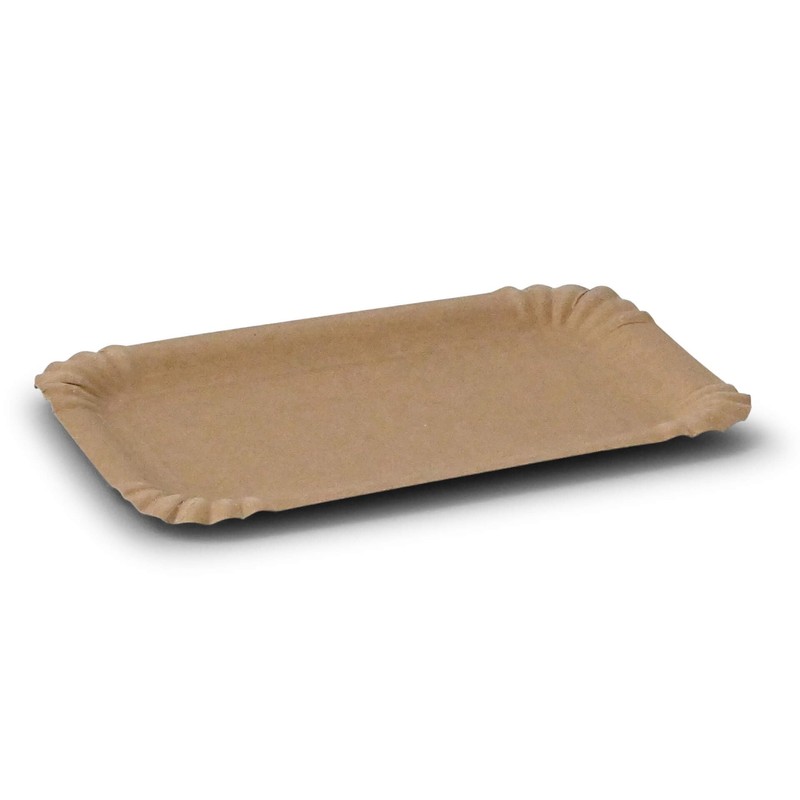 BIOZOYG 50 paper plates, square, brown, 13 x 20 cm,