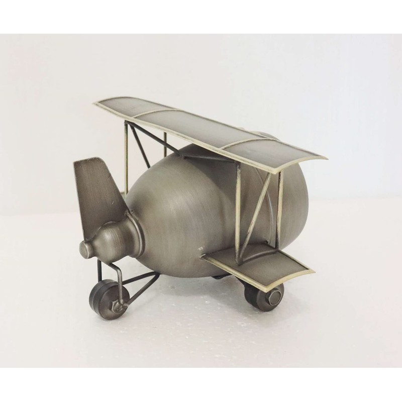 TenFuju Airplane Metal Tabletop Clock Industrial Home Decor Accents for