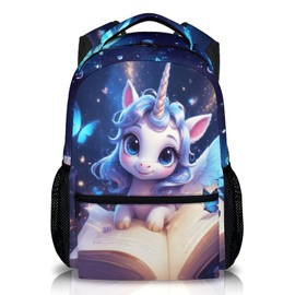 Unicorn School Backpack for Girls, 17 Inch Backpacks for Kids Kindergarten Preschool Primary, 17 Inches Durable Cute Unicorn Bookbag for Back to School