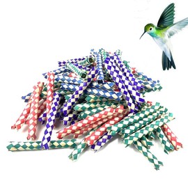 24pcs Chinese Bamboo Finger Traps for Birds – Natural Chew Toys for Parrots & Small Birds, DIY Interactive Bird Toys, Safe & Durable Pet Bird Toys