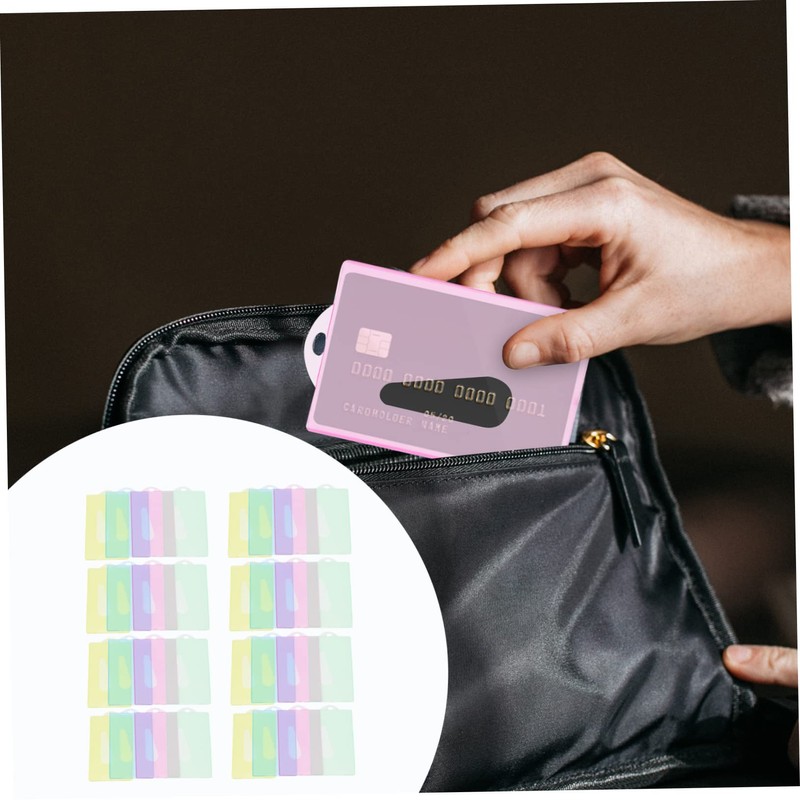NUOBESTY 40pcs Anti-Magnetic Card Holders Id Badge Protectors Protective Sleeves