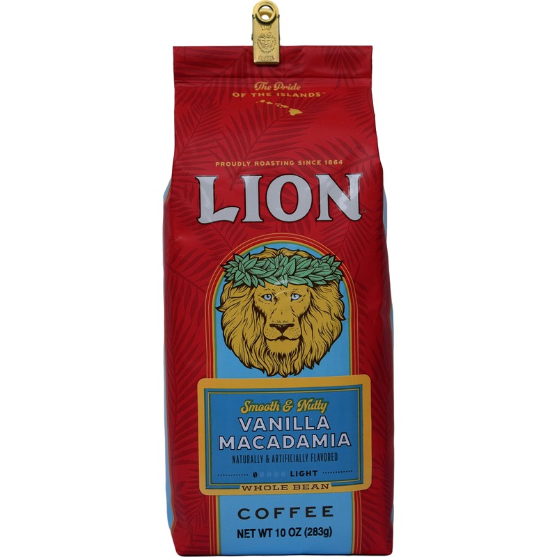 Lion Coffee, Arabica Coffee Beans, Light Roast Whole Bean Coffee,