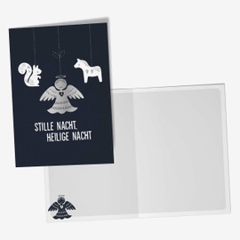 Papierdrachen Christmas Cards | 6 Christmas Greeting Cards as Folding Card Including Envelope for Advent Season - Stylish Design for Christmas Time - Animals Motif - Christmas