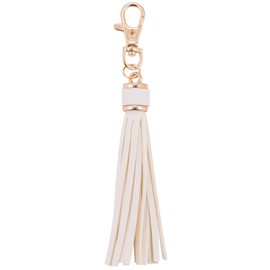 MSCFTFB 10pcs Tassel Purse Charm,Leather Keychain,Key Chain for Car Keyring Purse Accessory Bag Charm Gift for Mom(White)