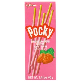 Pocky Cream Covered Biscuit Sticks, Strawberry, 1.41 Ounce (Pack of 20)