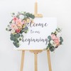 BASIMAN 2pcs Wedding Arch Flowers,Wedding Artificial Sign Flower,Welcome Easel Door