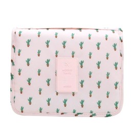 Mossio Hanging Toiletry Bag - Large Cosmetic Makeup Travel Organizer for Men & Women with Sturdy Hook (Cactus)