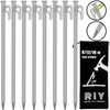 8 Pack Tent Stakes Heavy Duty 12 inch Steel Tent