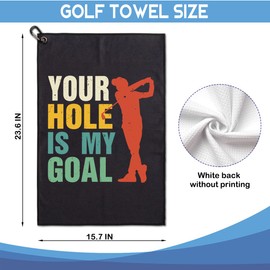 GEYGIE Your Hole is My Goal Printed Microfiber Golf Towel, Funny Golf Towel Gifts and Golf Accessories for Men Dad Grandpa Father, Fathers Day Birthday Gift for Golf Lover Golfer Golf Fan