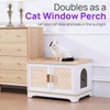 Boho Cat Litter Box Enclosure, Hidden Cats Washroom with Woven