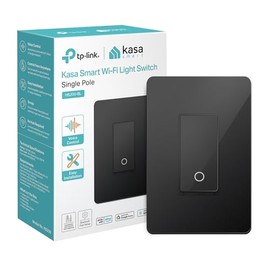 Kasa - Interruptor de luz inteligente HS200-BL, de un solo polo, requiere cable neutro, interruptor de luz Wi-Fi de 2.4 GHz, compatible con Alexa y Google Home, certificado UL, no requiere