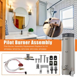 WELURE Fit for Rheem Water Heaters - Complete Pilot Burner Kit with NG/LP Orifice