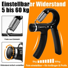 KiwiPower Set of 2 Hand Exercisers - Adjustable Grip Strength Trainer 5-60 kg - Forearm Trainer & Finger Trainer for Fitness, Climbing & Rehabilitation