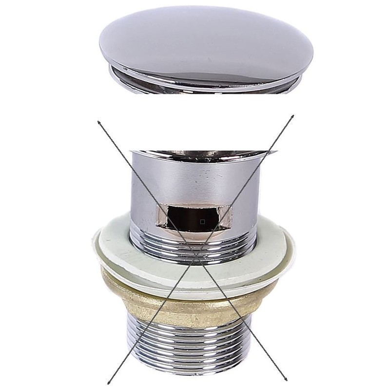 Round Lid Drain Valve Push Up for Sink Bathtub PushDR